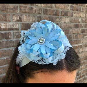 Blue head Wrap Bow